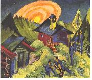 Ernst Ludwig Kirchner Moon rising at the Staffelalp painting
